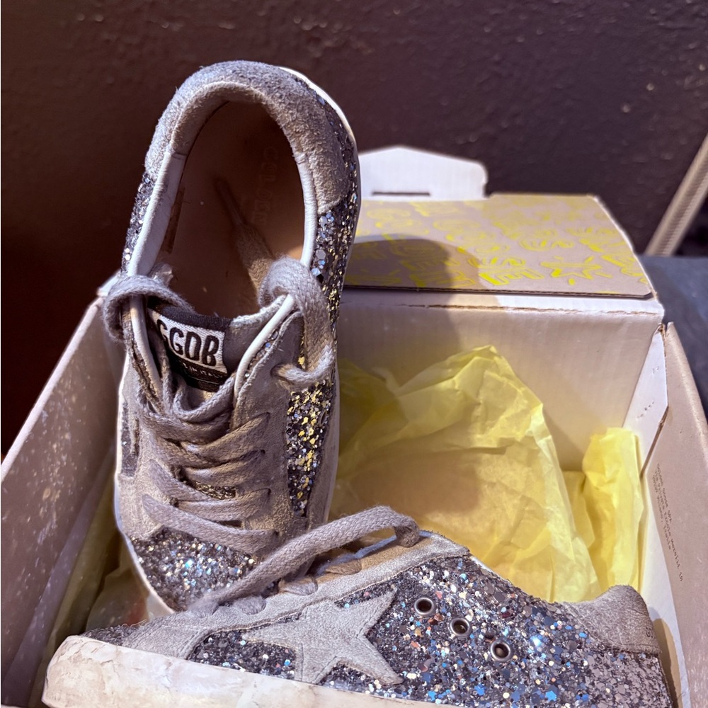 Kids Glitter Sneakers - Silver